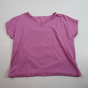J Jill women's shirt Luxe Supima vneck easy tee purple small